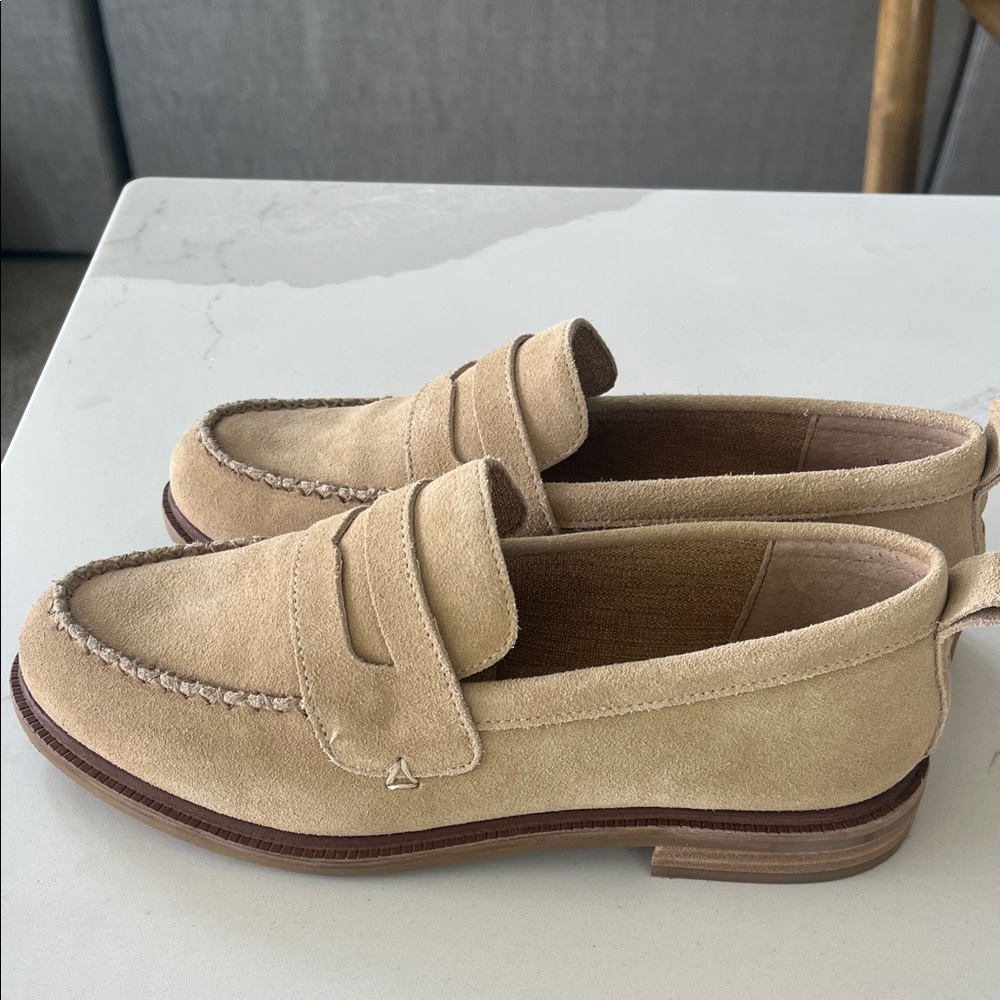 Kelsi Dagger Tan Suede Loafers